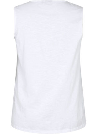 Sleeveless top in cotton, Bright White, Packshot image number 1