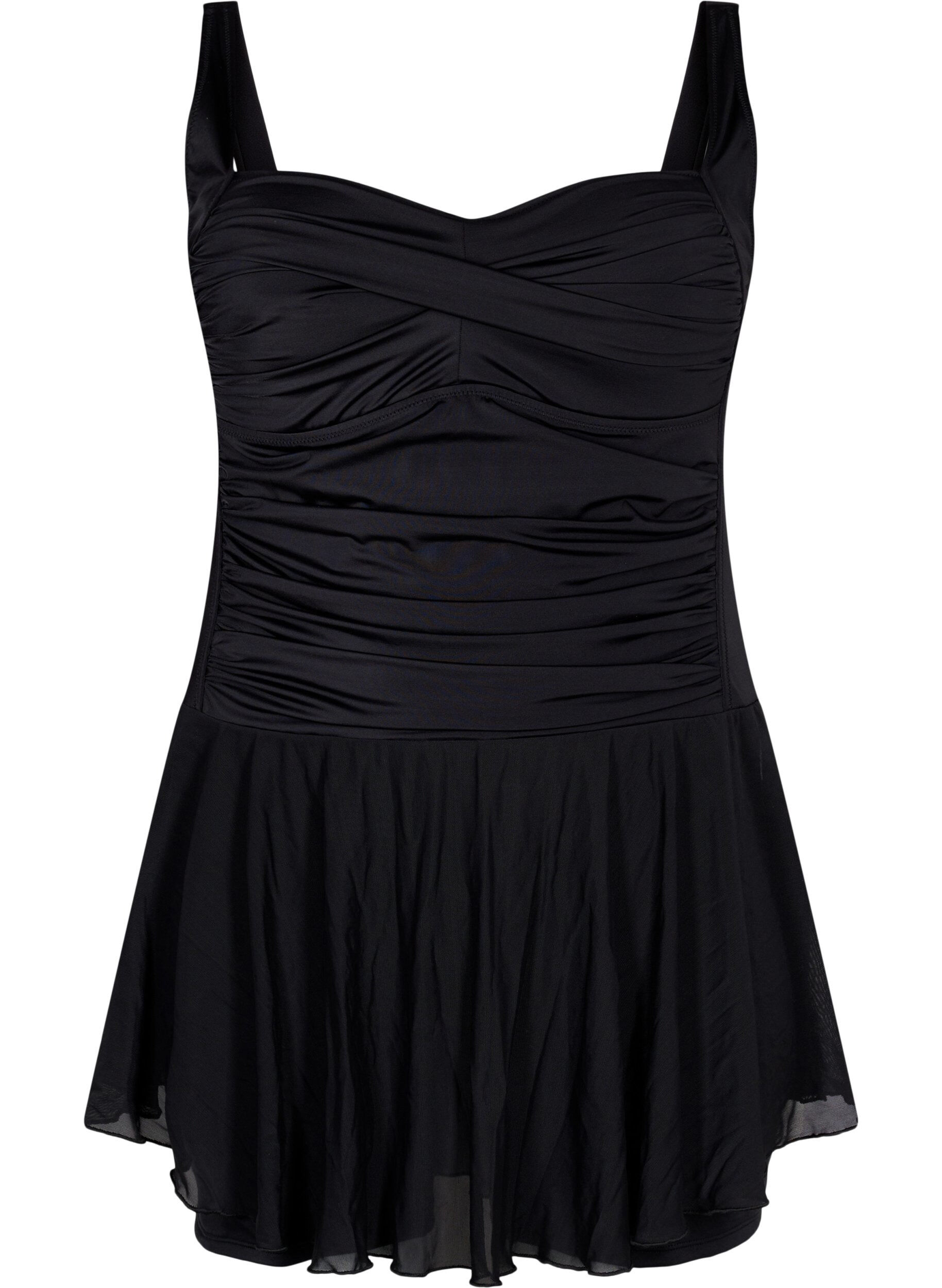 Zizzifashion Swim dress with skirt and inner shorts, Black, Packshot image number 0