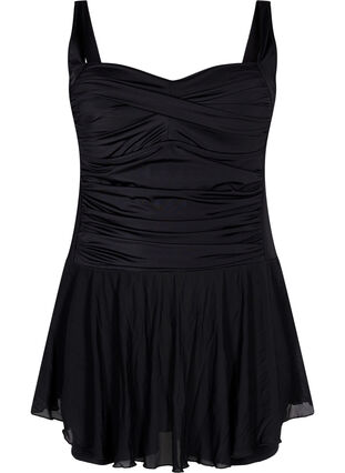 Swim dress with skirt and inner shorts, Black, Packshot image number 0