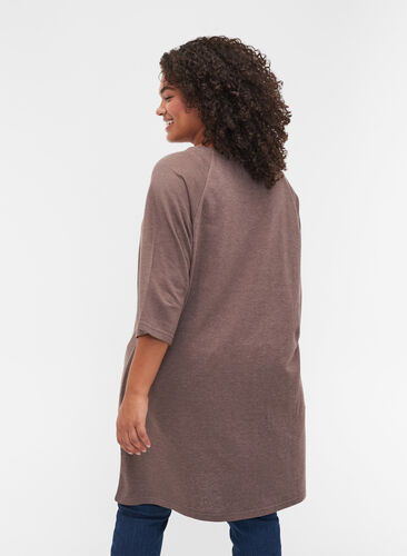 Promotional item - Cotton sweater dress with pockets and 3/4-length sleeves, Iron Melange, Model image number 1