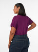 Basic V-neck T-shirt in viscose, Purple, Model image number 2