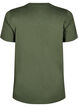 Cotton T-shirt with embroidery detail, Green, Packshot image number 1