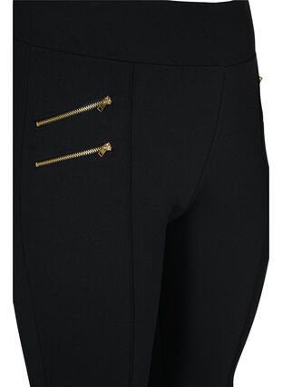 Plain leggings with zip details, Black, Packshot image number 2
