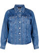 Denim jacket with rhinestones and a raw hem, Blue, Packshot image number 0