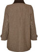 Checked coat with corduroy collar, Brown, Packshot image number 1