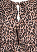 Peplum blouse with tie and leopard print, Brown, Packshot image number 2