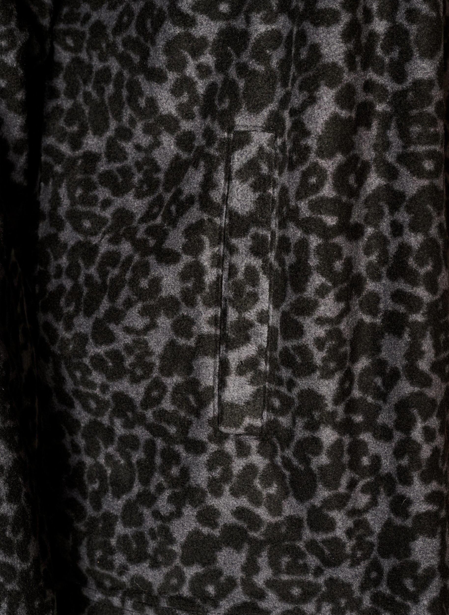 ZizzifashionFleece jacket with leopard print and a high collar, Black, Packshot image number 3