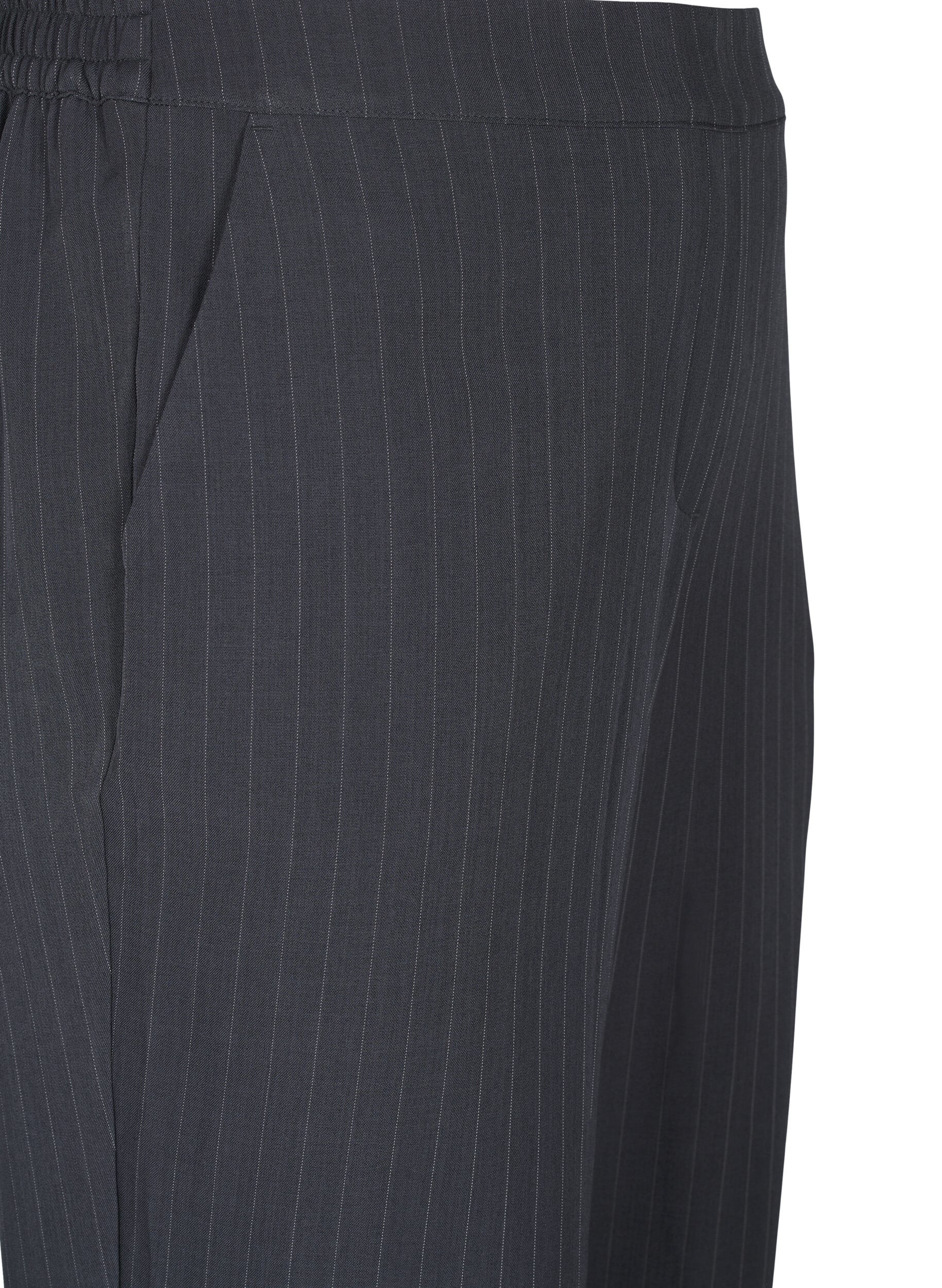 Zizzifashion FLASH - Loose trousers with pockets, Dark Grey Mel Stripe, Packshot image number 2