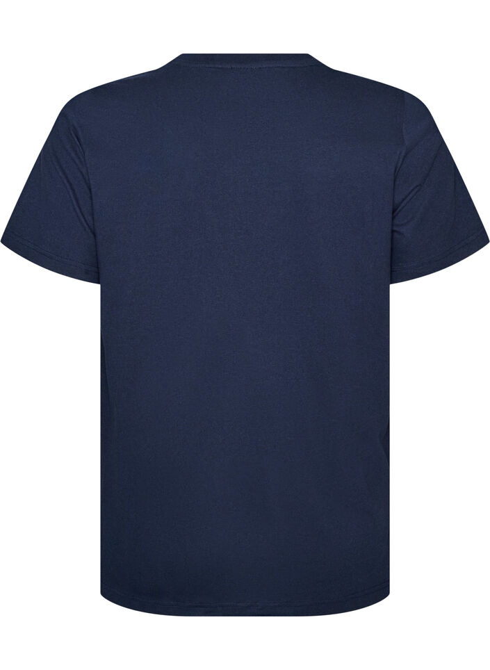 Organic cotton T-shirt with teddy bear motif, Blue, Packshot image number 1