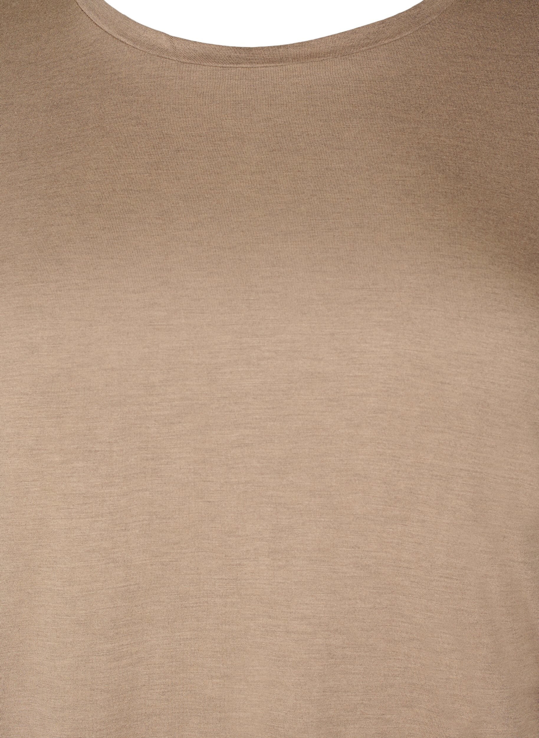 Zizzifashion Long-sleeved blouse in wool and viscose, Brown, Packshot image number 2