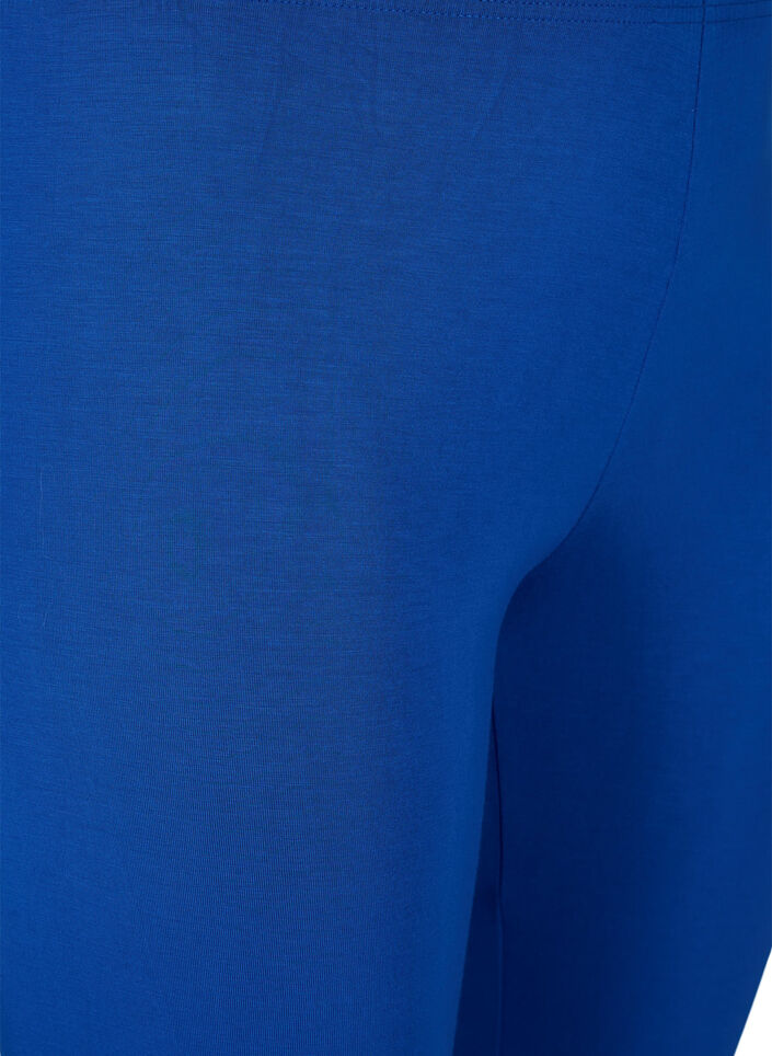 Basic 3/4-length viscose leggings, Blue, Packshot image number 2