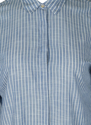 Long striped shirt in cotton, Country Blue Stripe, Packshot image number 2