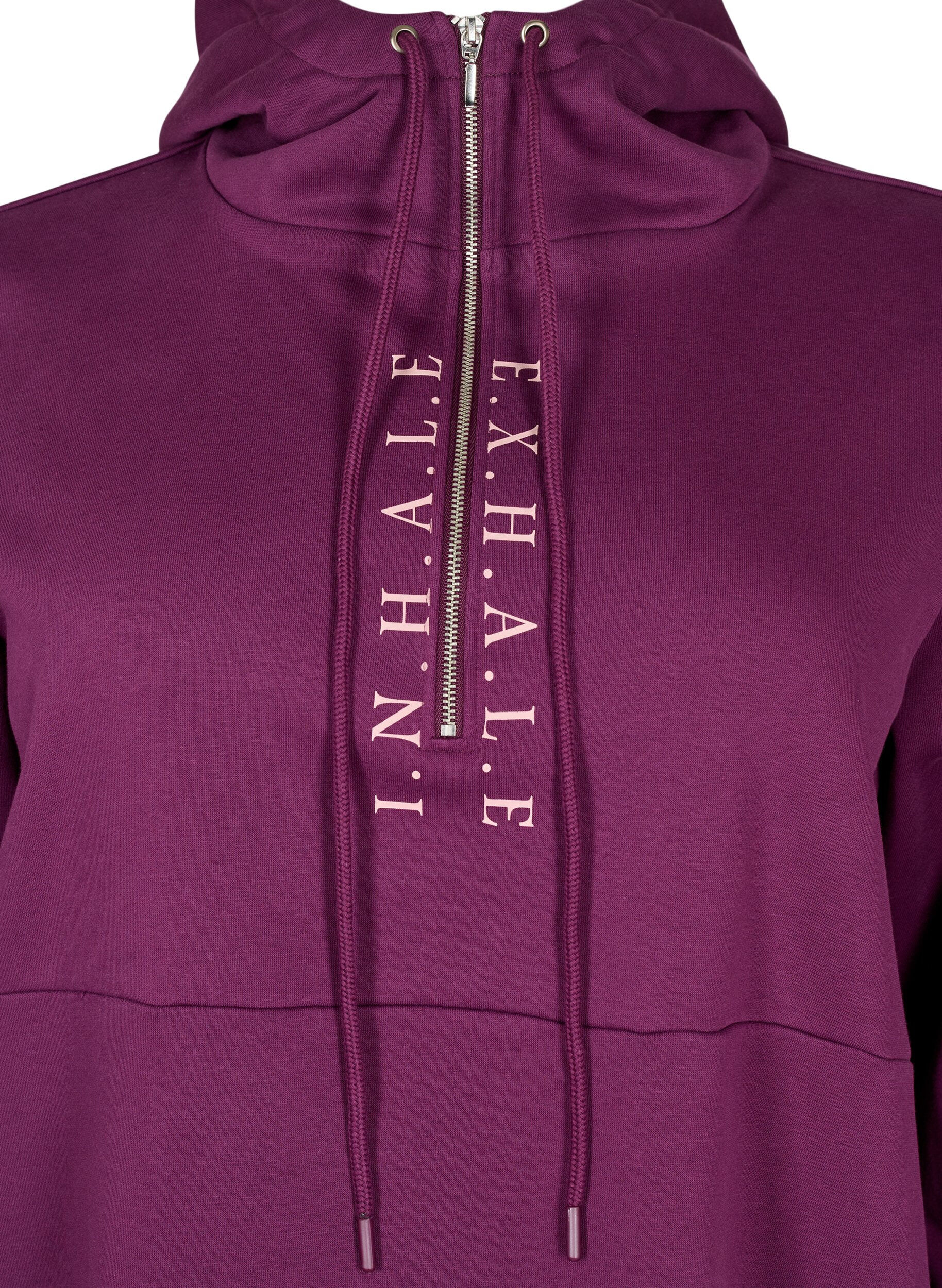 Zizzifashion Sporty sweatshirt dress with hood, Pickled Beet/SilverP, Packshot image number 2