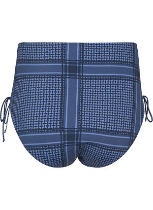 Printed bikini bottoms with a high waist, Indigo Scarf Print, Packshot image number 1
