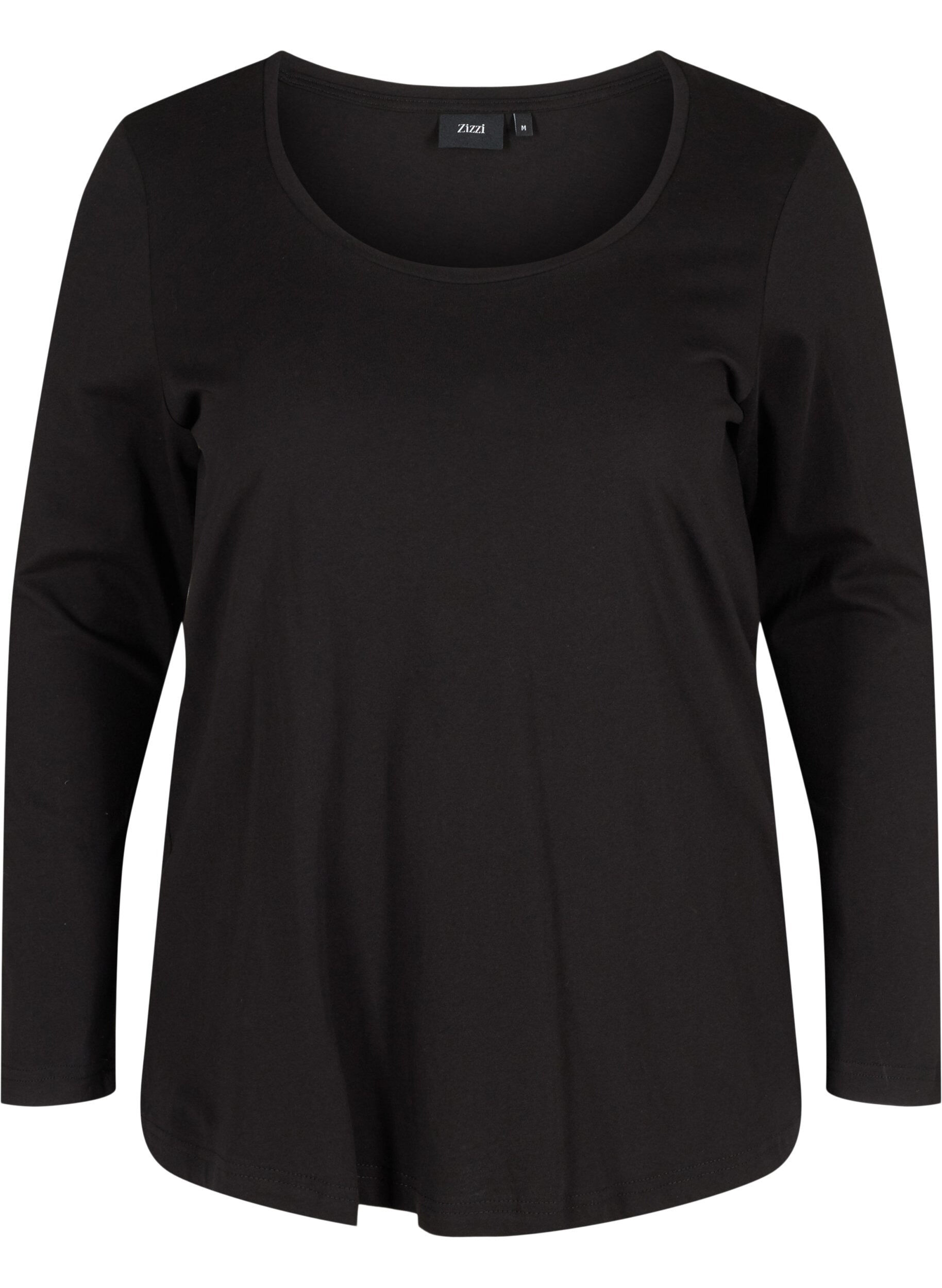 Zizzifashion 2-pack long-sleeved basic blouse, Black, Packshot image number 3