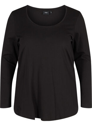 2-pack long-sleeved basic blouse, Black, Packshot image number 3