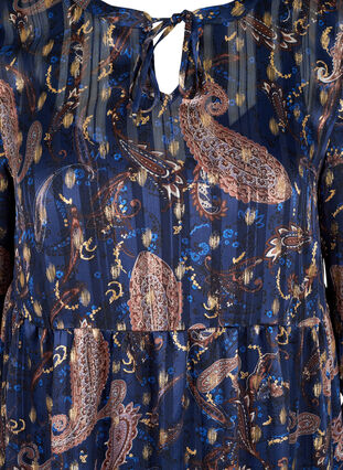 Long-sleeved A-line dress with print, Paisley Foil, Packshot image number 2