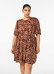 Dress with paisley print and tie-belt, Brown, Model image number 0