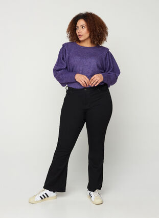 High-waisted bootcut Ellen jeans, Black, Model image number 1