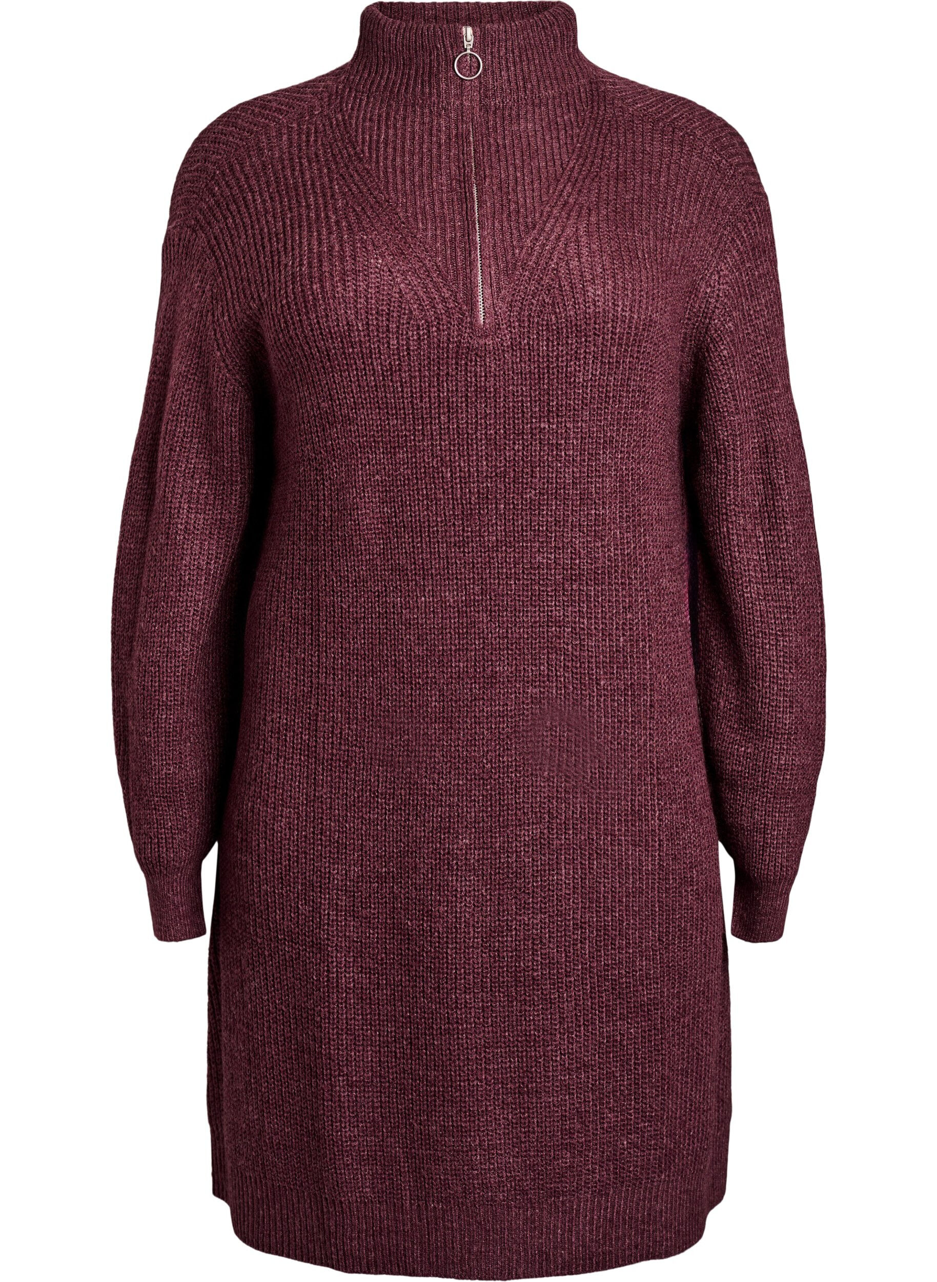 FLASH - Short knit dress with high neck