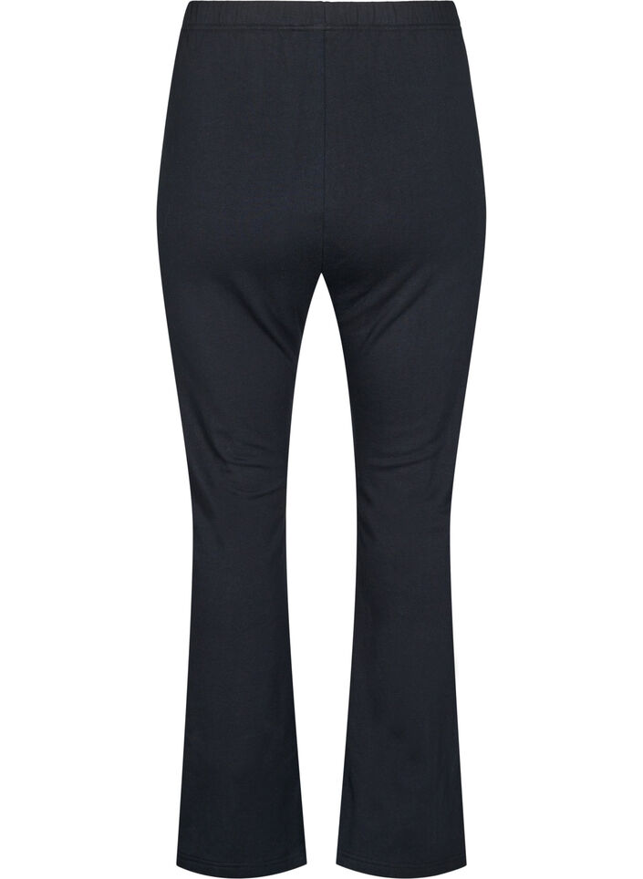 Flared jersey trousers, Black, Packshot image number 1
