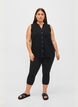 Sleeveless viscose blouse with crochet detail, Black, Model image number 2