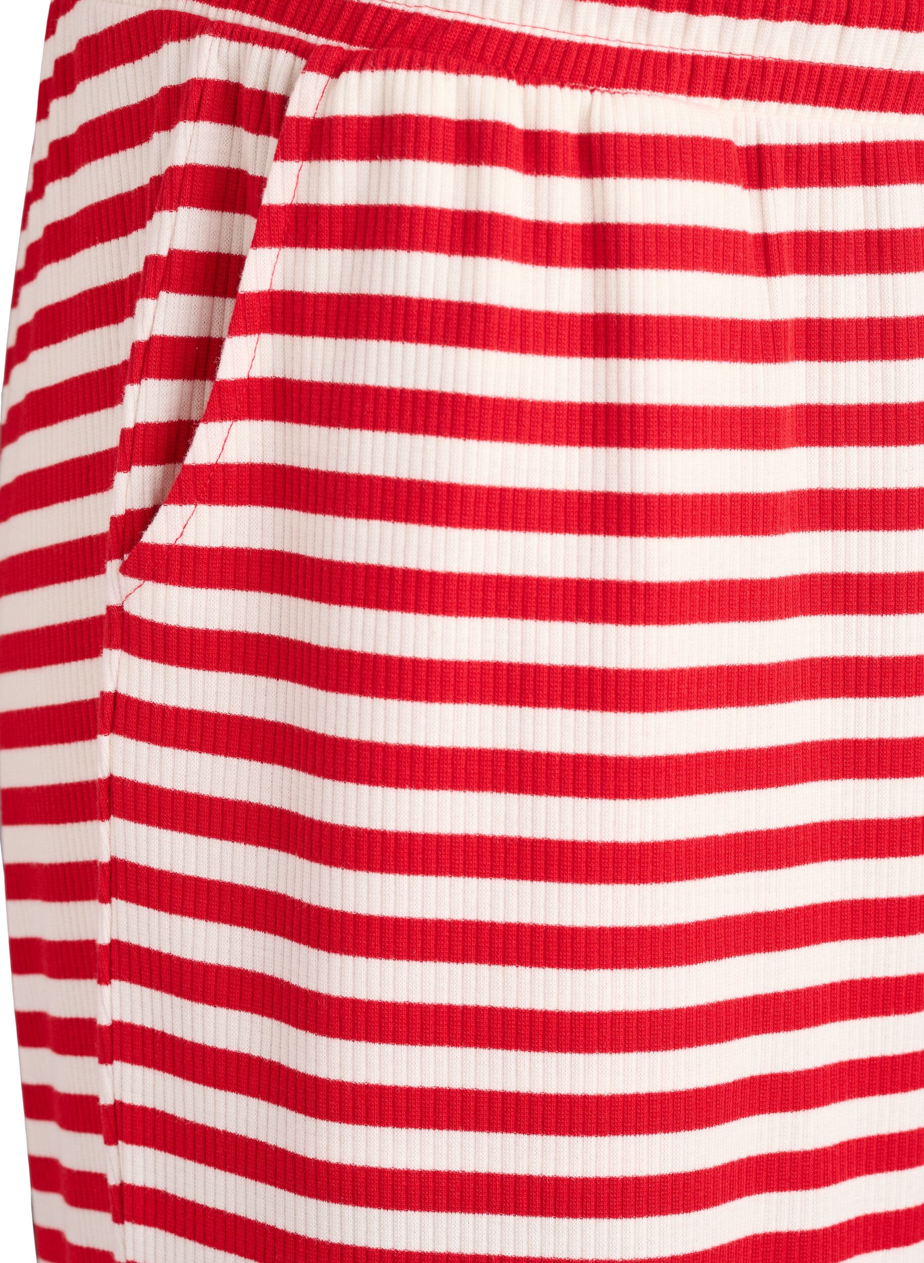 Zizzifashion Striped pyjama trousers with a high waist and wide legs, Red, Packshot image number 2
