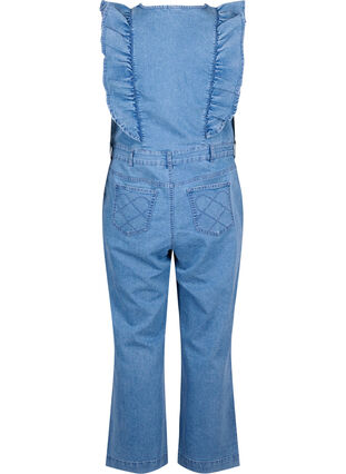 Denim jumpsuit with ruffles, Light Blue Denim, Packshot image number 1