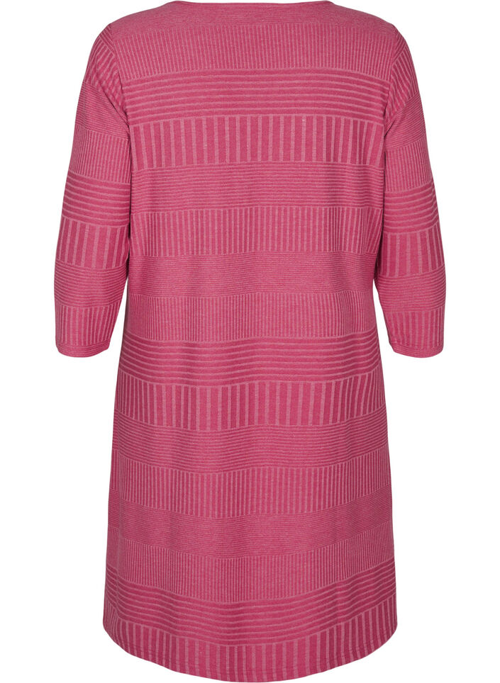 Dress with 3/4 sleeves and striped pattern, Malaga Mel., Packshot image number 1