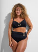 Bikini bra with underwire and gold-coloured detail, Black, Model image number 1