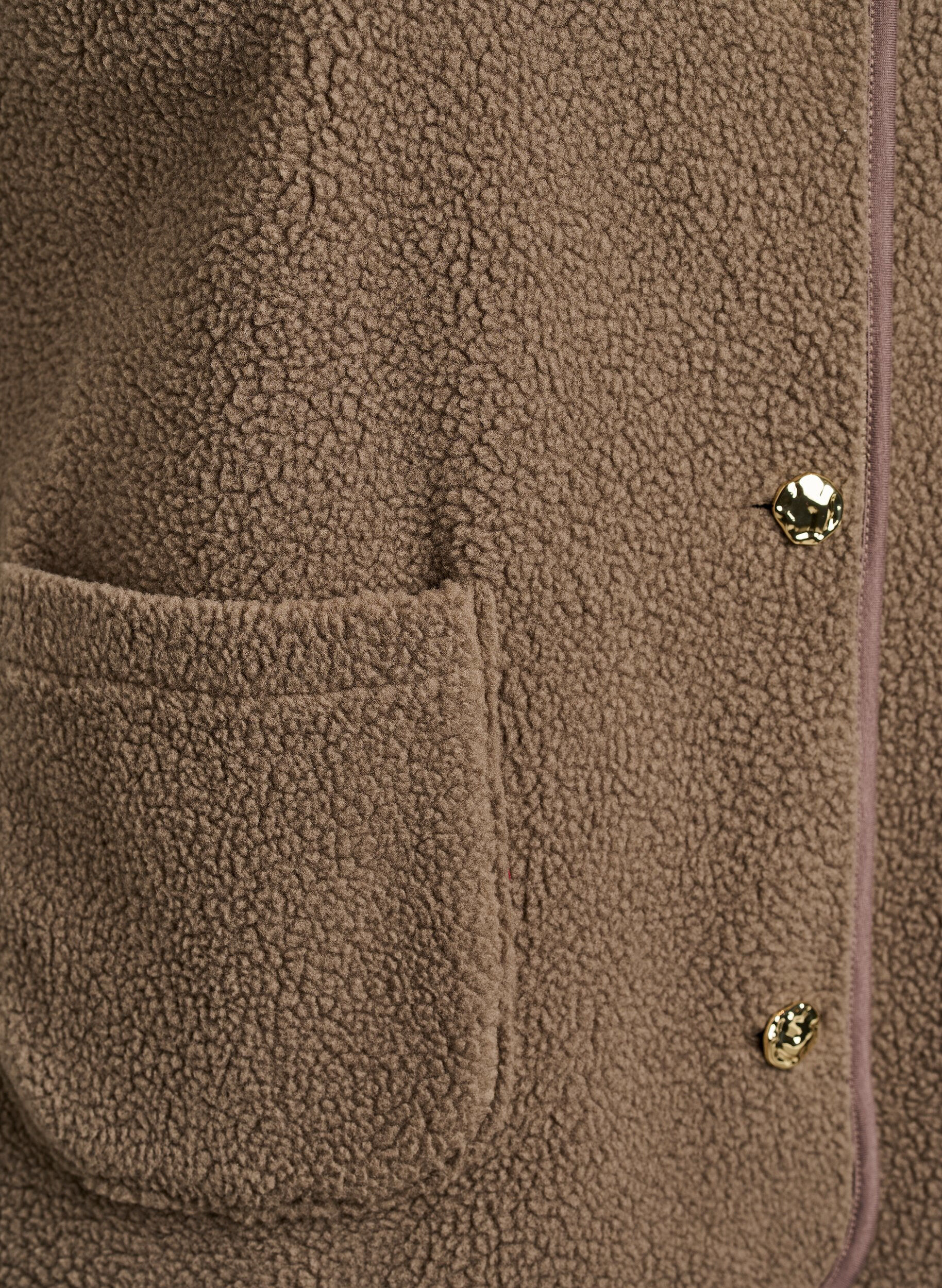 ZizzifashionTeddy gilet with buttons and pockets, Brown, Packshot image number 3