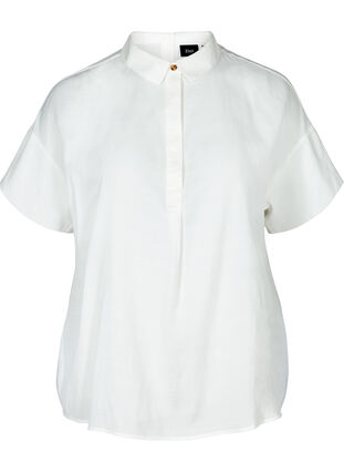 Short-sleeved, viscose mix shirt, Snow White, Packshot image number 0