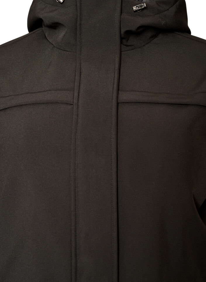 Water-repellent softshell jacket with quilted lining, Black, Packshot image number 2