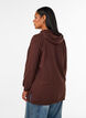Hoodie with a terry text motif, Brown, Model image number 2