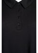 Long-sleeved polo in stretchy ribbed quality, Black, Packshot image number 2