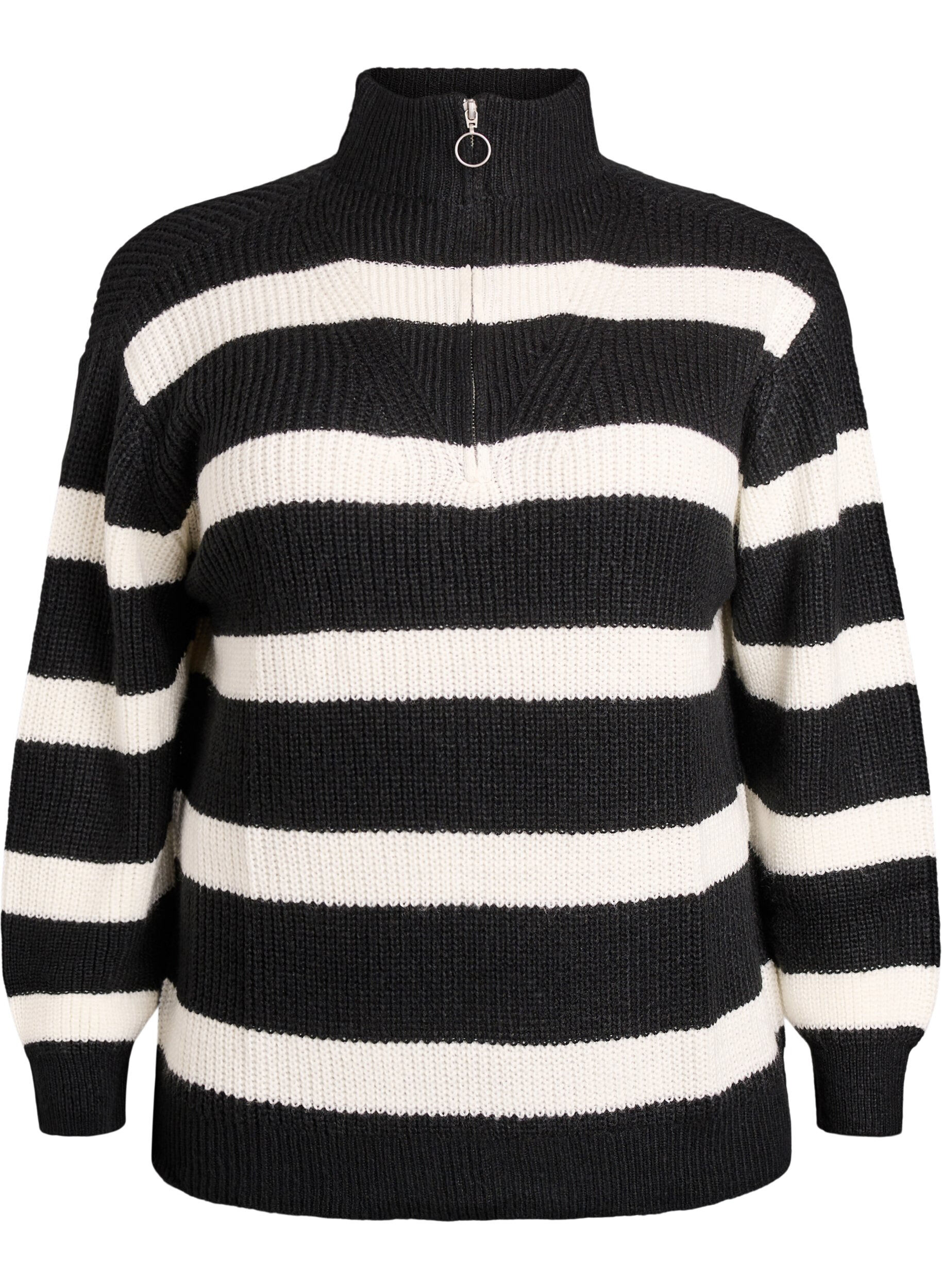 FLASH - Knitted sweater with high neck and zipper