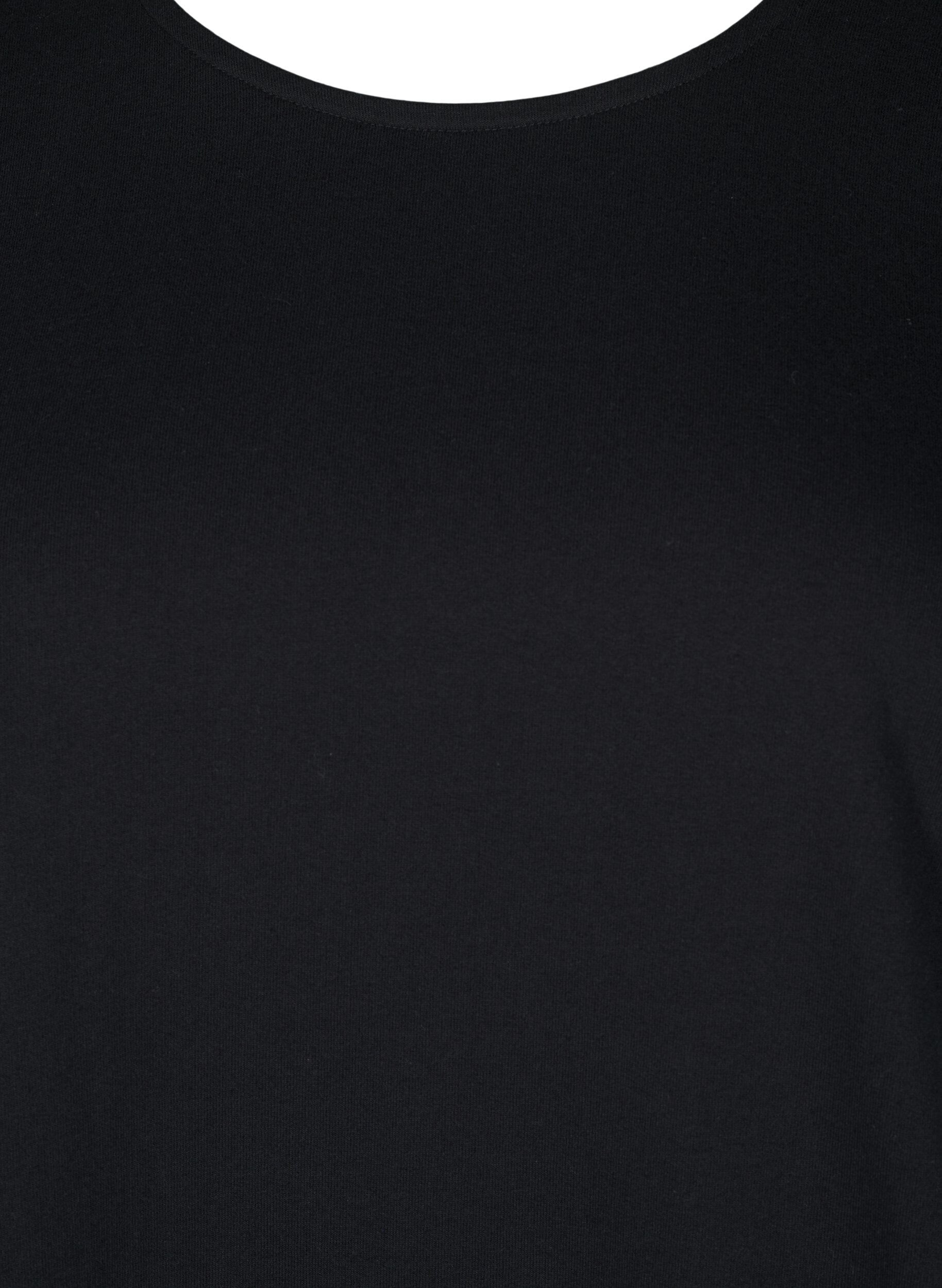 Zizzifashion Cotton dress with balloon fit, Black, Packshot image number 2