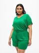 Loose-fitting viscose shorts with ribbing, Jolly Green, Model image number 0