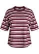 Boxy T-shirt with striped pattern, Red, Packshot image number 0