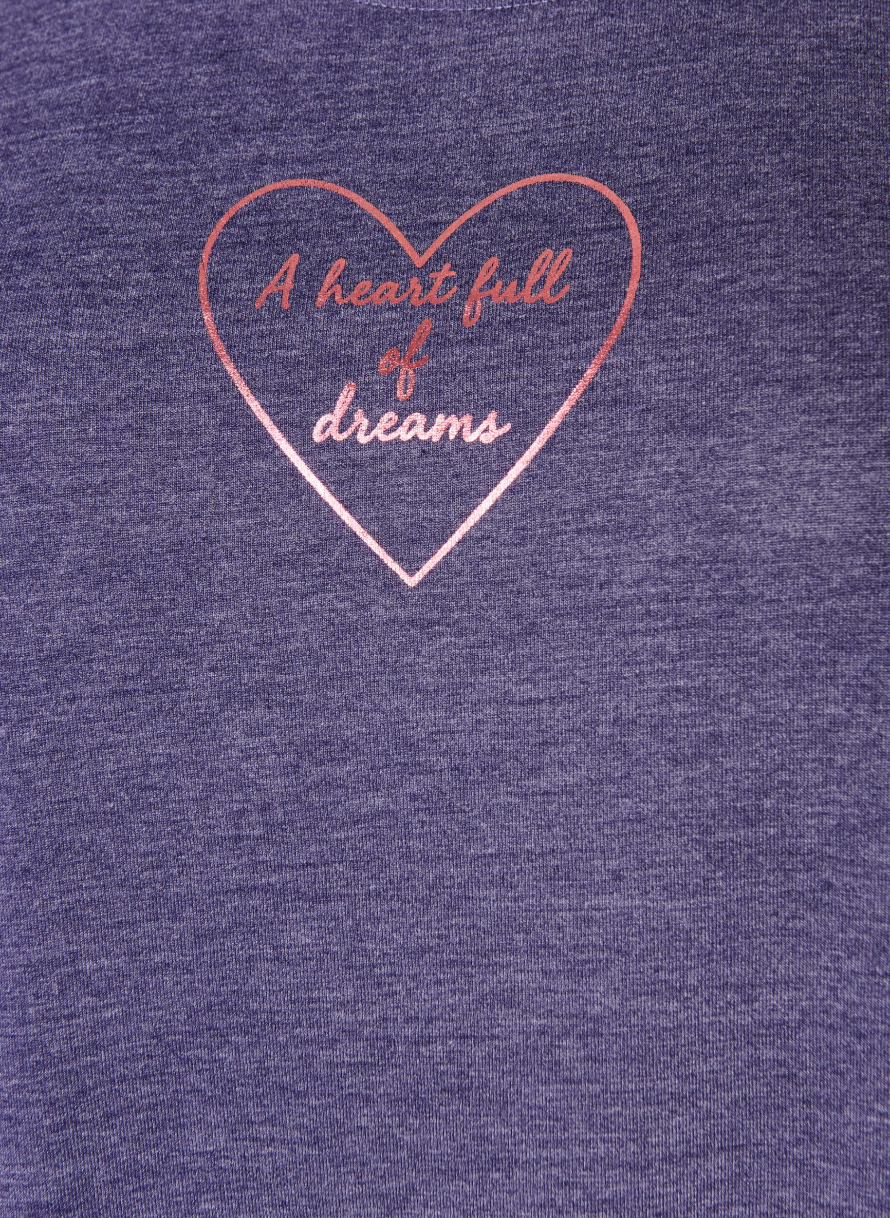 ZizzifashionShort sleeve nightgown with text print, Purple, Packshot image number 2