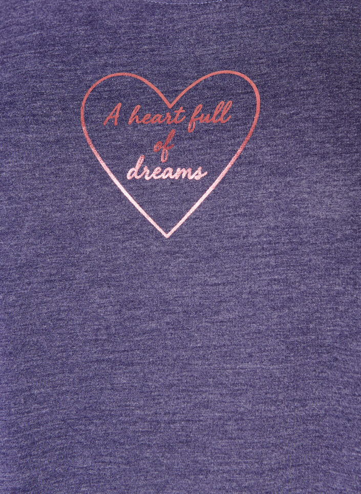 Short sleeve nightgown with text print, Purple, Packshot image number 2