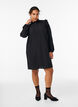 Short dress with ruffles and glitter, Black, Model image number 1