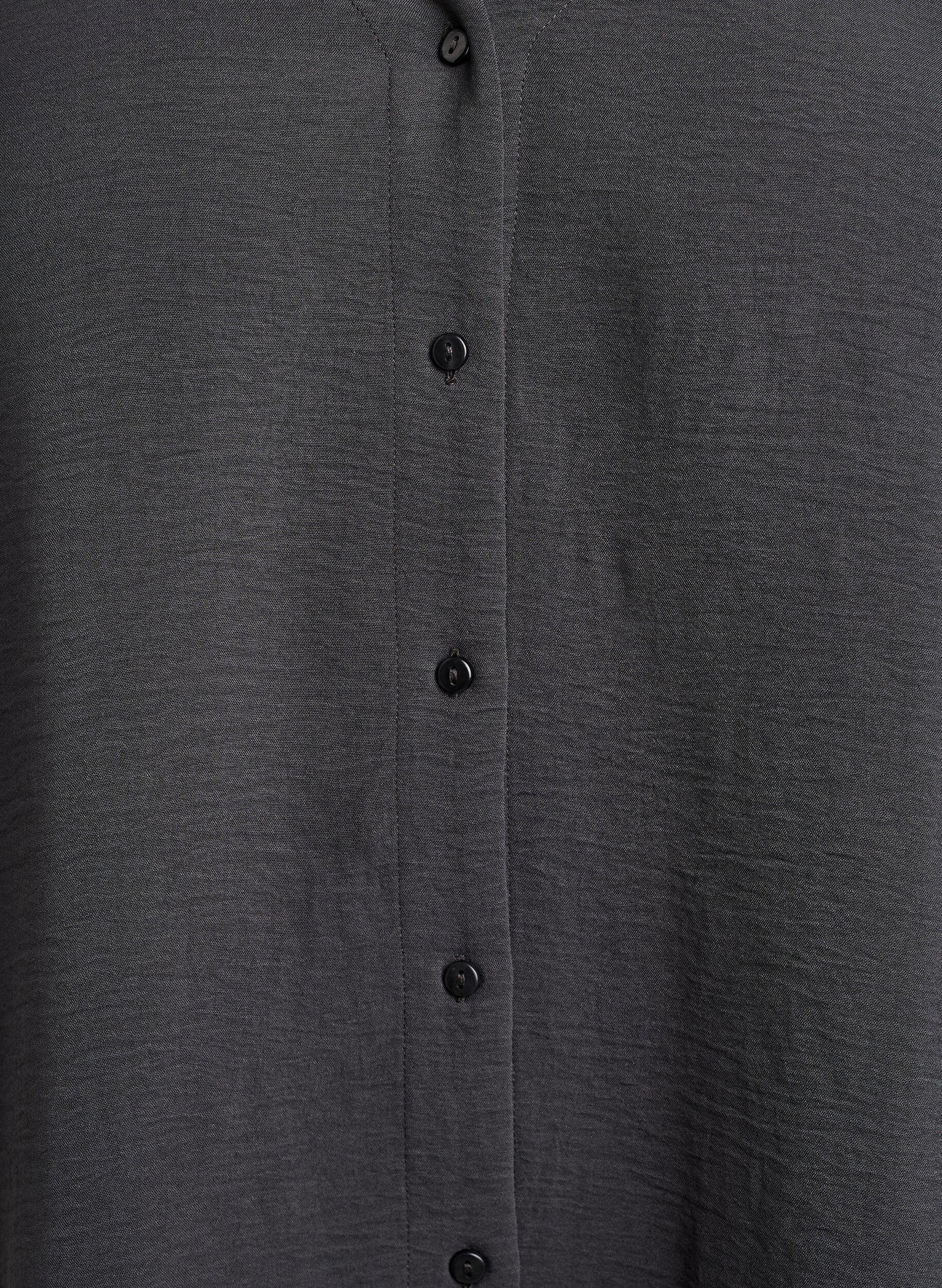 ZizzifashionShirt blouse with V-neck and 3/4 sleeves, Dark Grey, Packshot image number 2