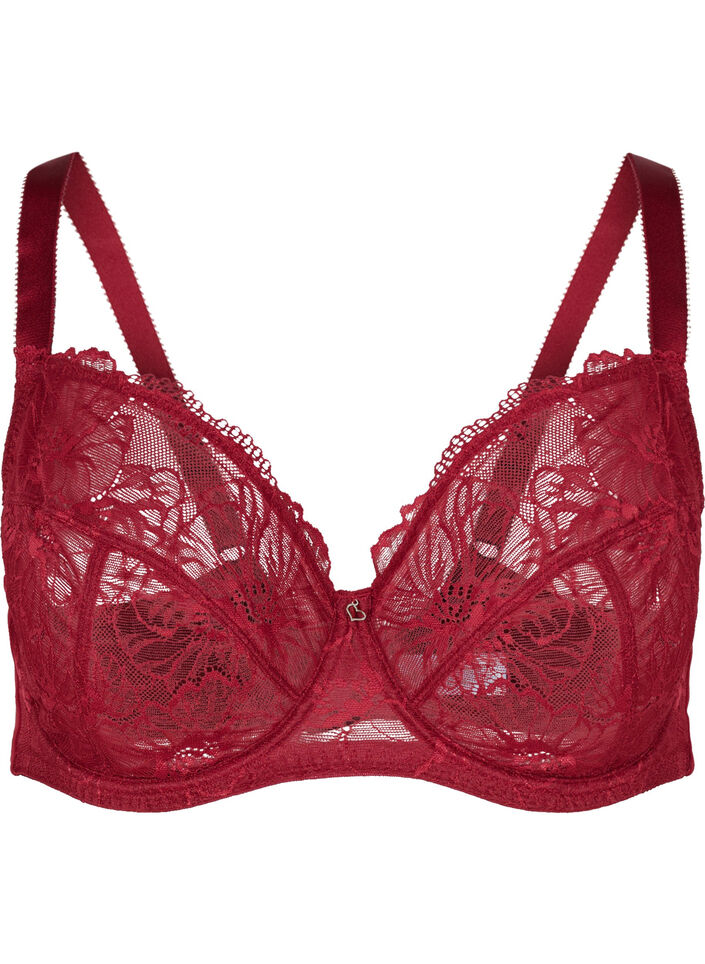 Underwire lace bra, Rhubarb, Packshot image number 0