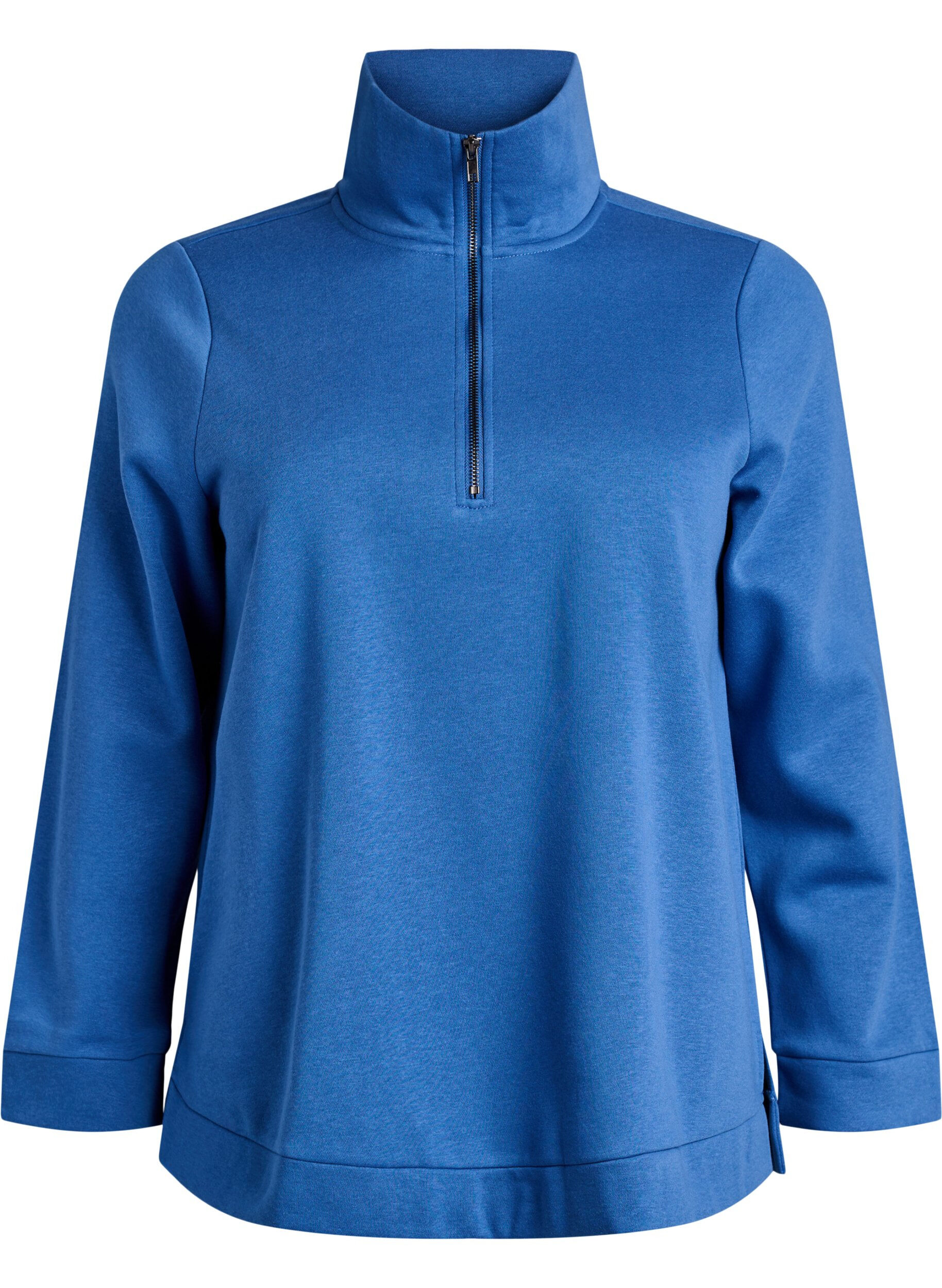 Sweatshirt with high neck and zip closure