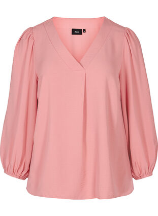Blouse with puff sleeves, Brandied Apricot, Packshot image number 0
