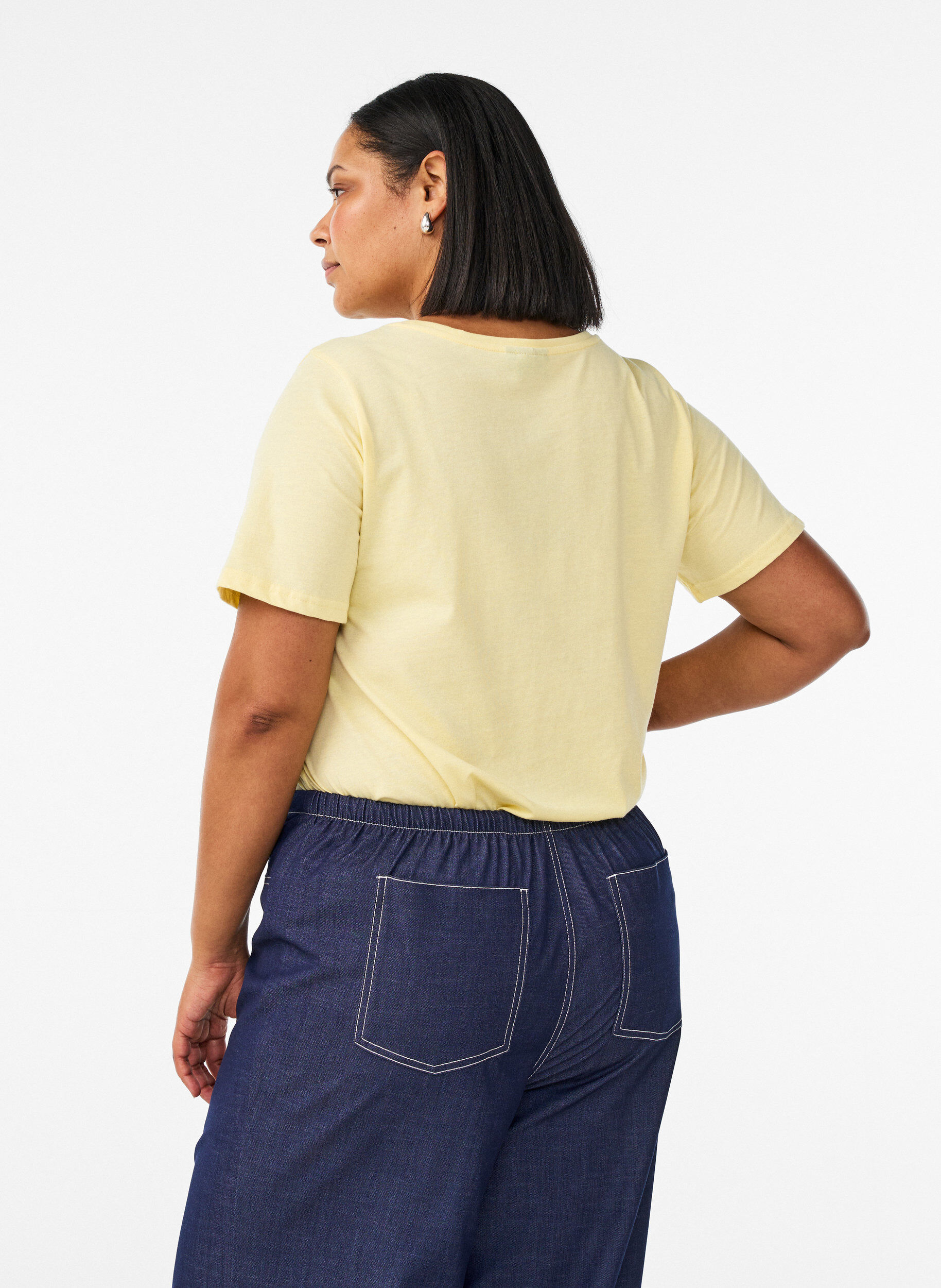 Zizzifashion T-shirt with motif, Yellow, Model image number 2