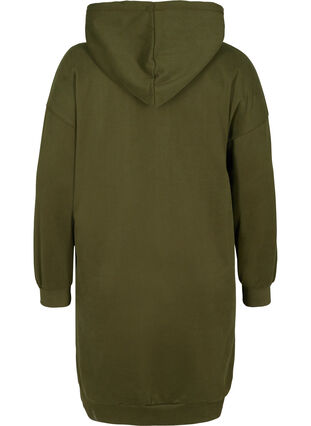 Sweater dress with a hood and zip, Green Ass, Packshot image number 1