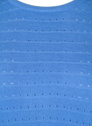 Knitted blouse with textured pattern and round neck, Ultramarine, Packshot image number 2