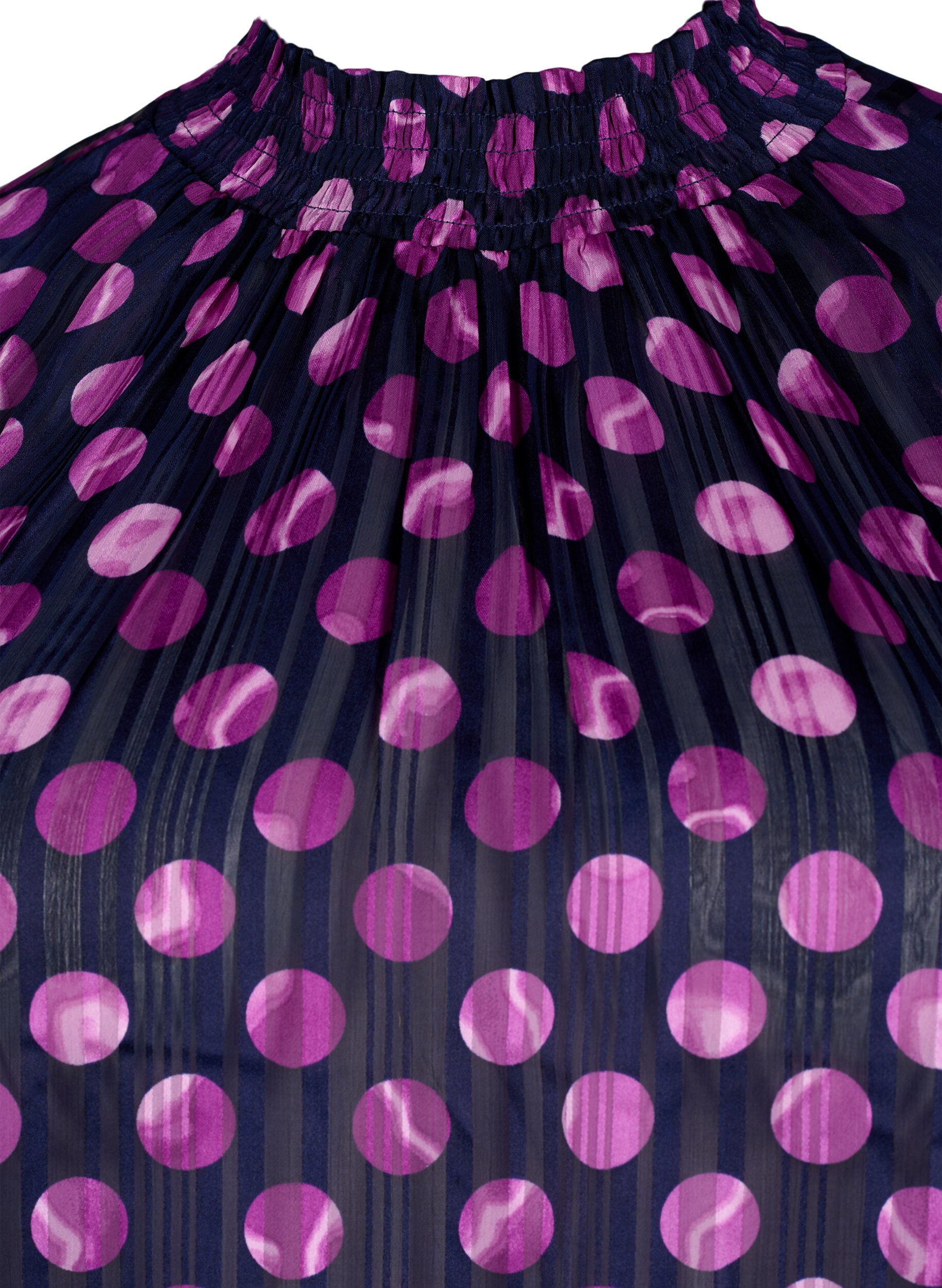 Zizzifashion Short-sleeved smock blouse with print, Medieval Bl. Dot AOP, Packshot image number 2